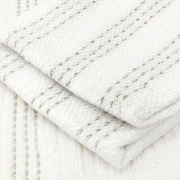 Sultan's Linens 5 PC Kitchen Towel, Dishcloth & Scrubber Set in White & Brown - Picture 4 of 5
